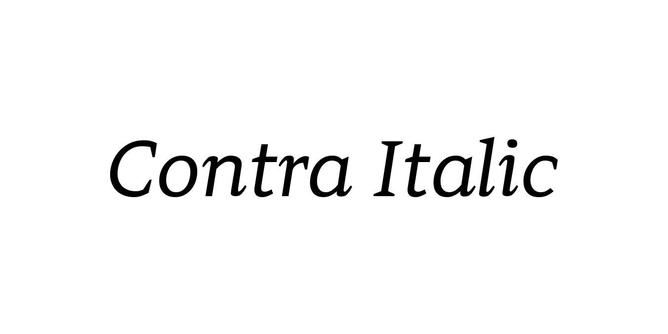 Contra Italic Font Preview