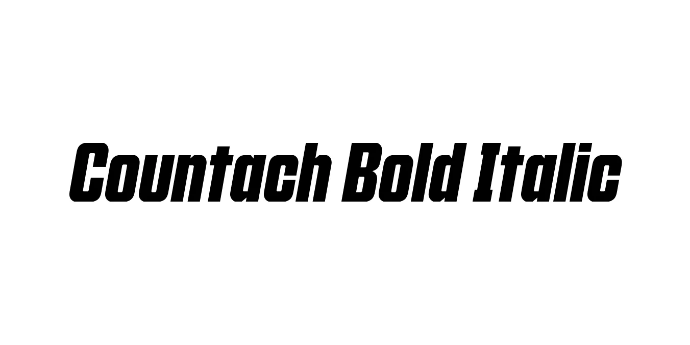 Countach Bold Italic Font Preview