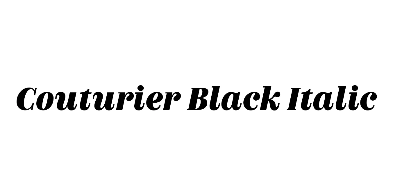 Couturier Black Italic Font Preview