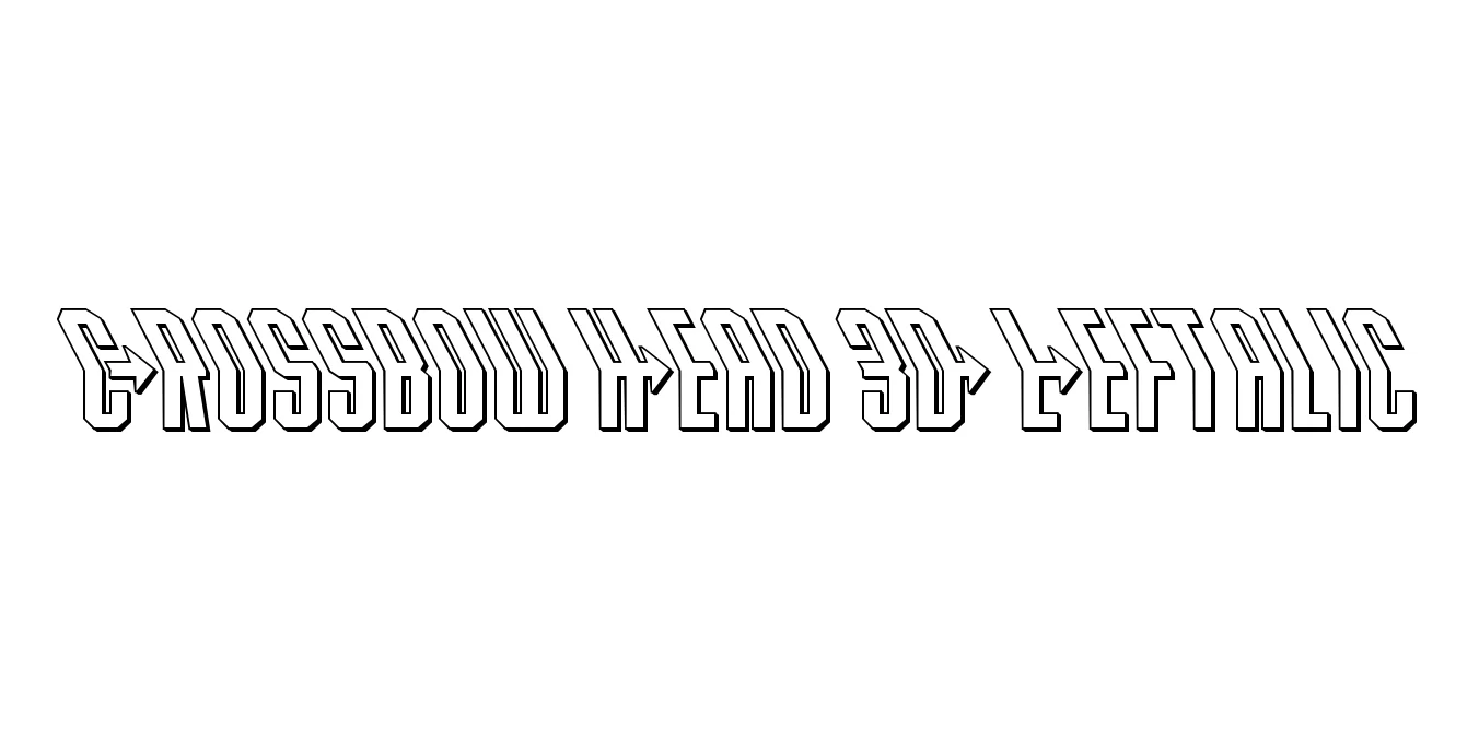 Crossbow Head 3D Leftalic Font Preview