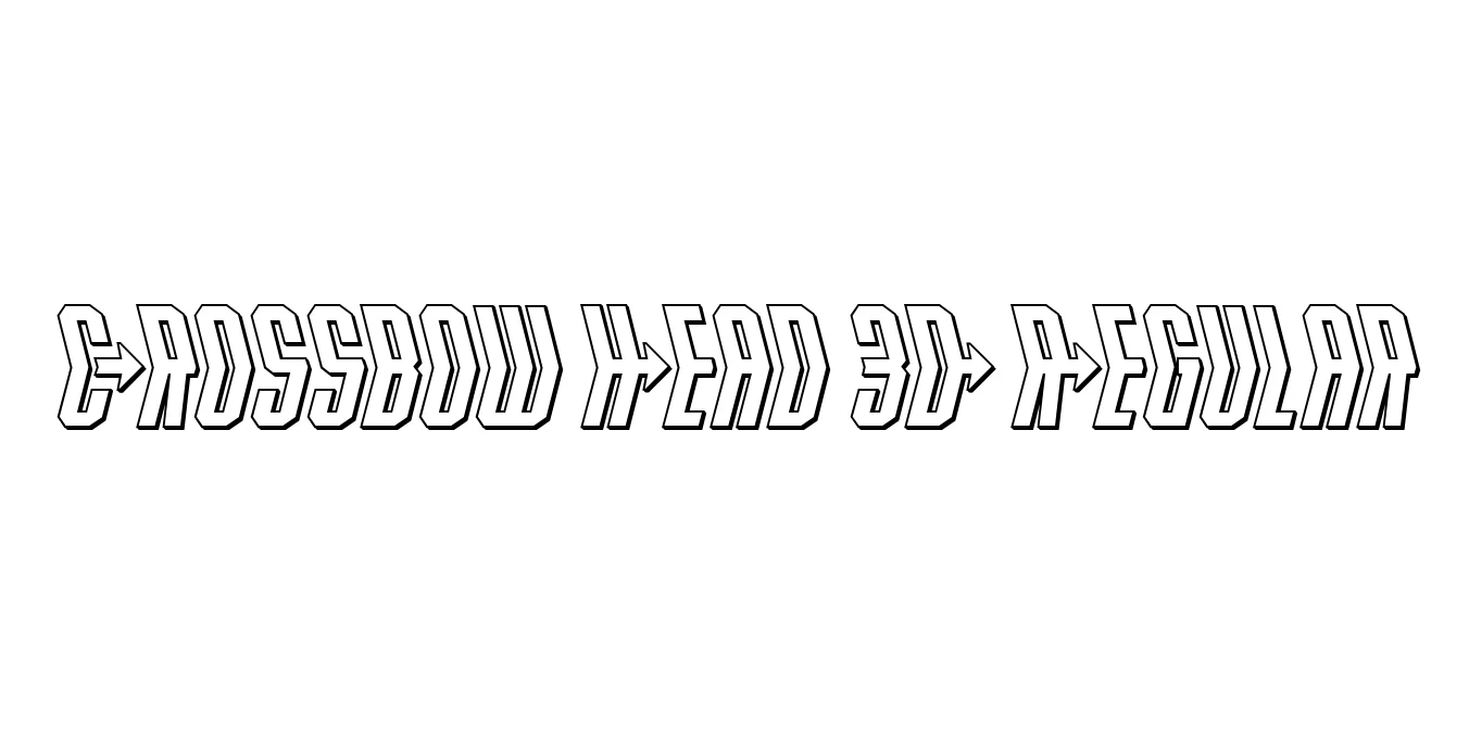 Crossbow Head 3D Regular Font Preview