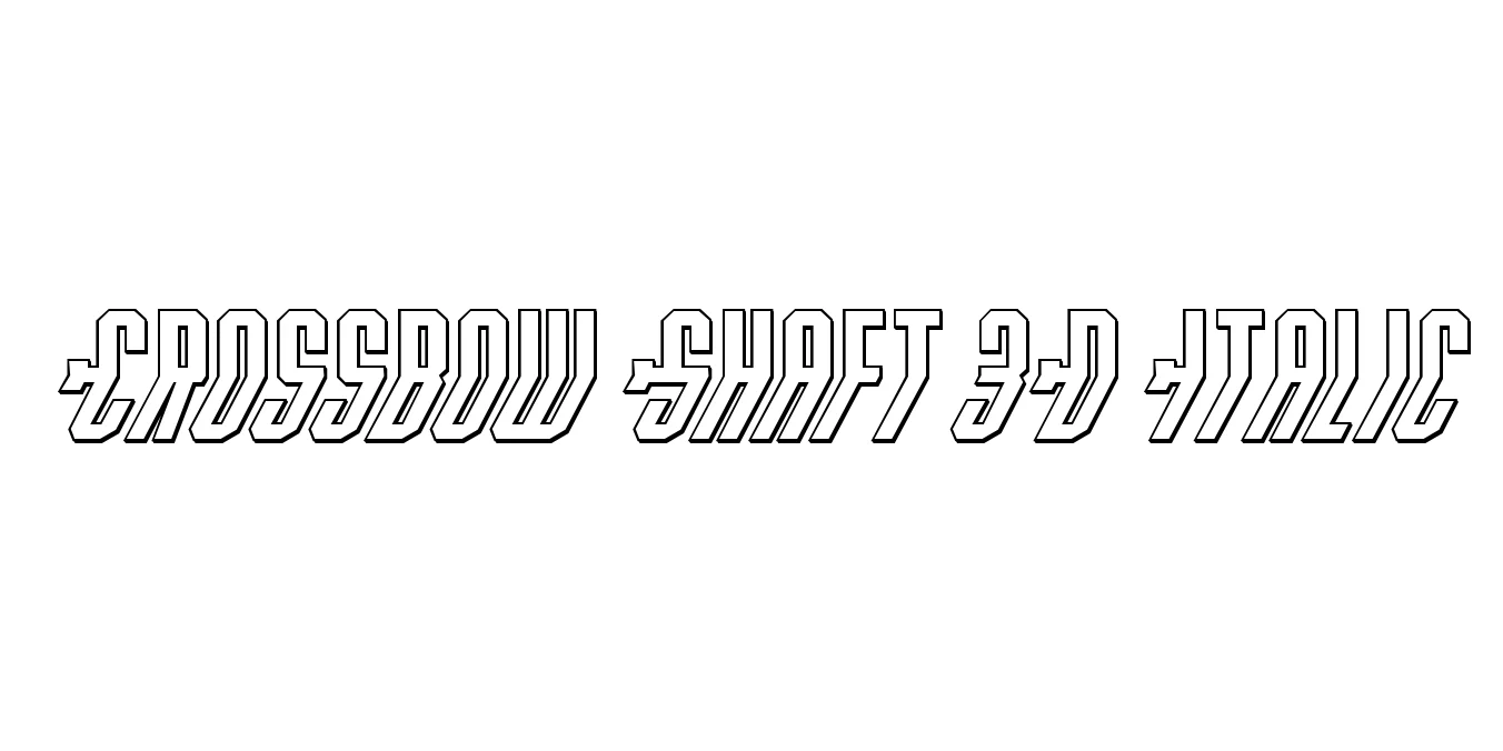 Crossbow Shaft 3D Italic Font Preview