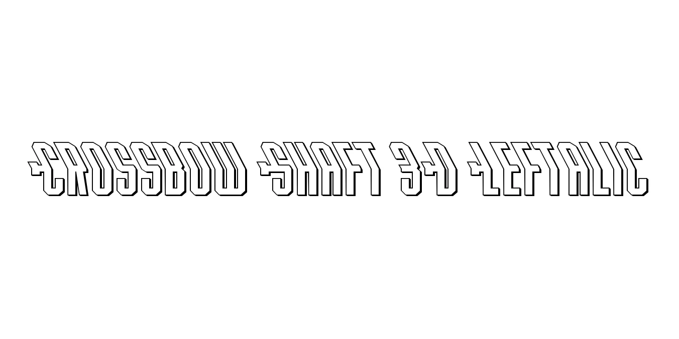 Crossbow Shaft 3D Leftalic Font Preview