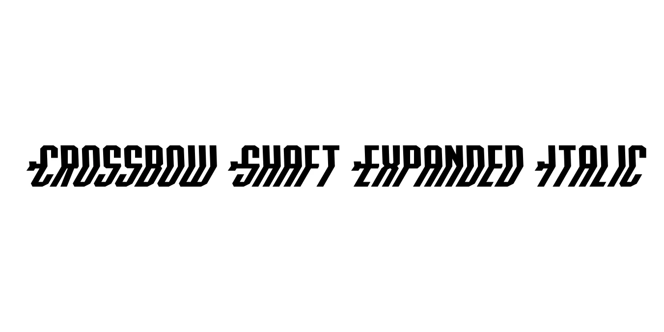 Crossbow Shaft Expanded Italic Font Preview
