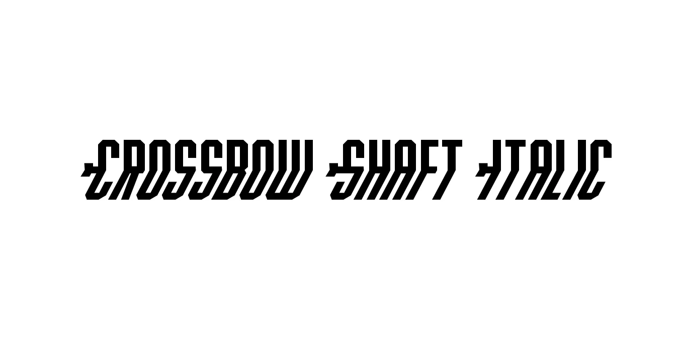 Crossbow Shaft Italic Font Preview