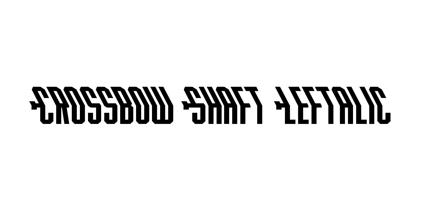 Crossbow Shaft Leftalic Font Preview