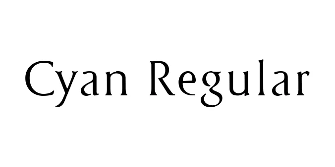 Cyan Regular Font Preview