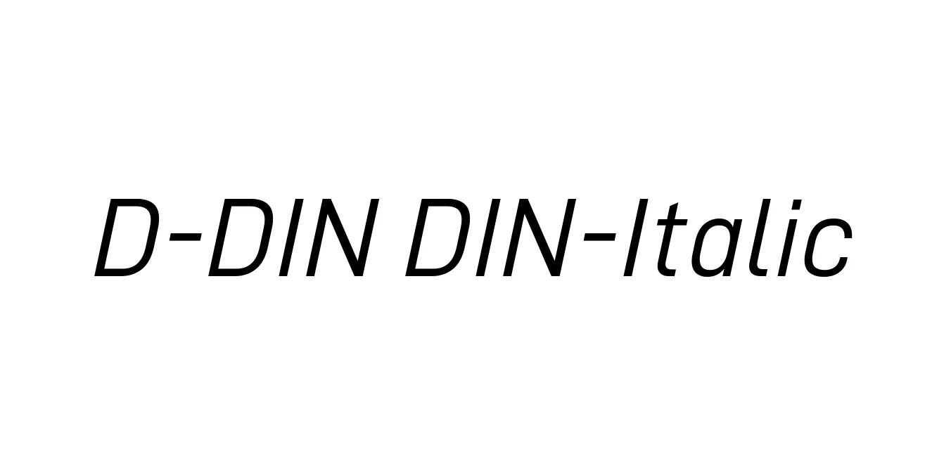 D-DIN DIN-Italic Font Preview