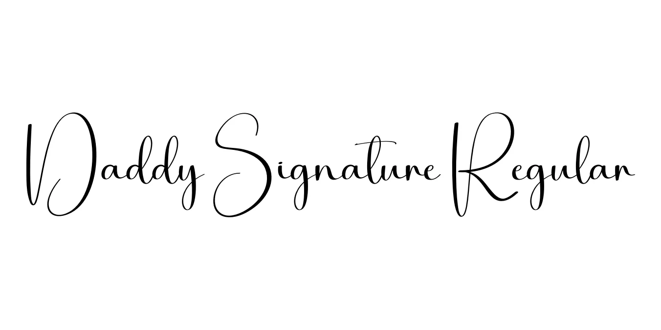 Daddy Signature Regular Font Preview
