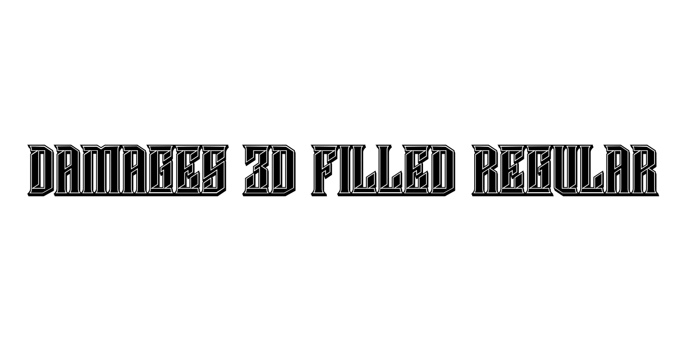 Damages 3D Filled Regular Font Preview