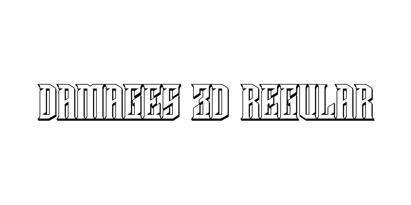 Damages 3D Regular Font Preview
