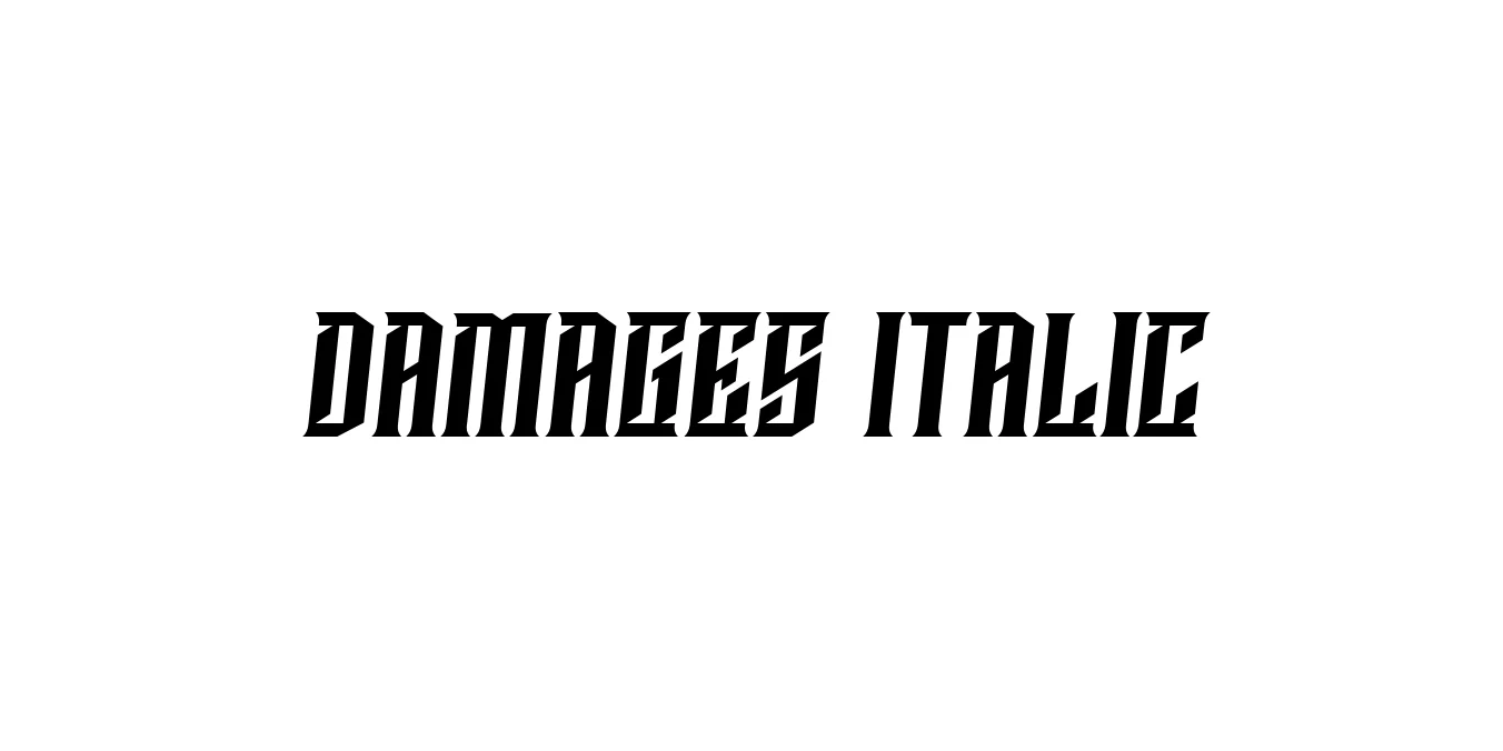 Damages Italic Font Preview
