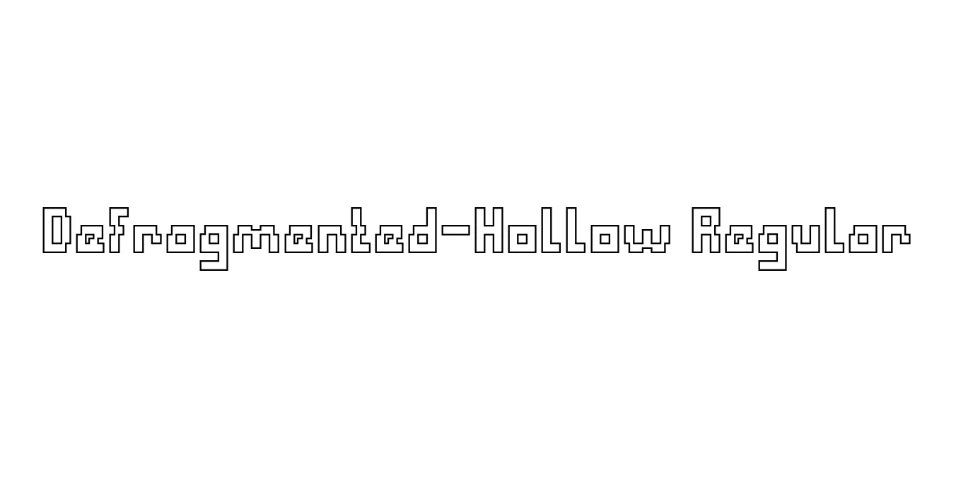 Defragmented-Hollow Regular Font Preview
