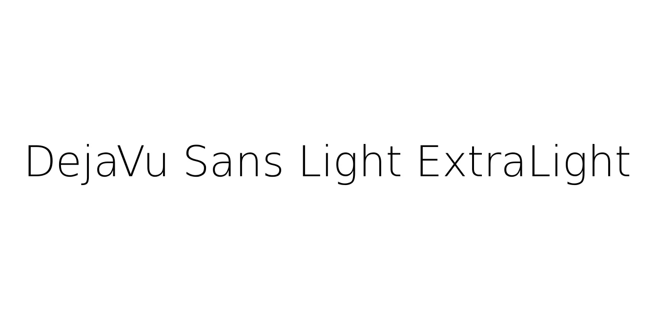 DejaVu Sans Light ExtraLight Font Preview