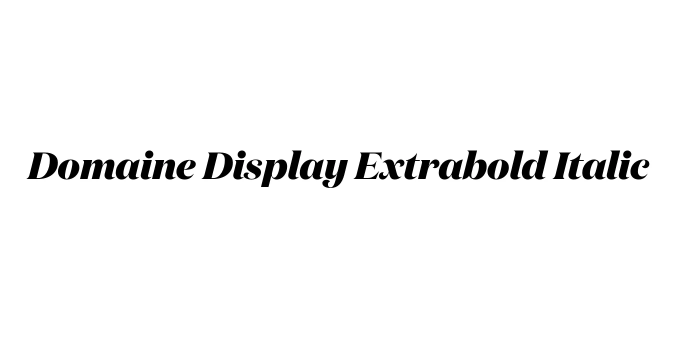 Domaine Display Extrabold Italic Font Preview