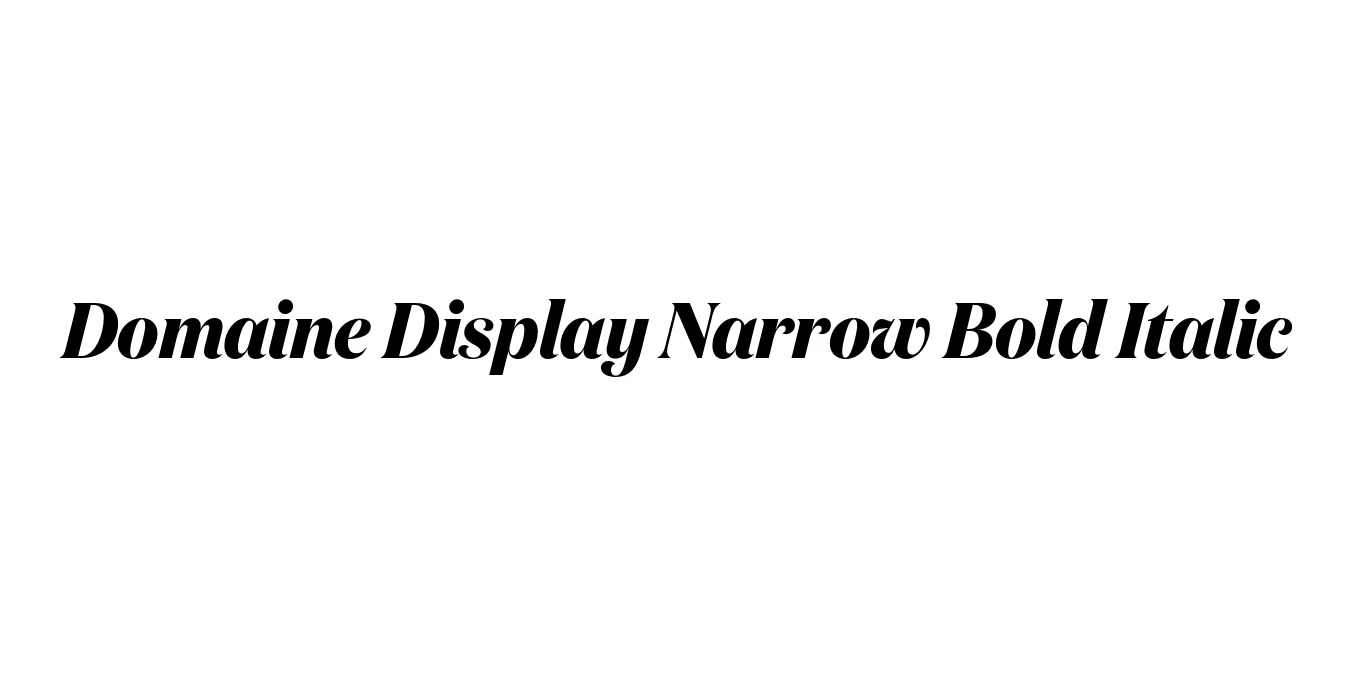 Domaine Display Narrow Bold Italic Font Preview