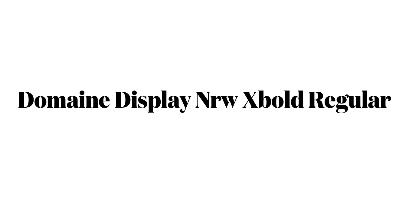Domaine Display Nrw Xbold Regular Font Preview