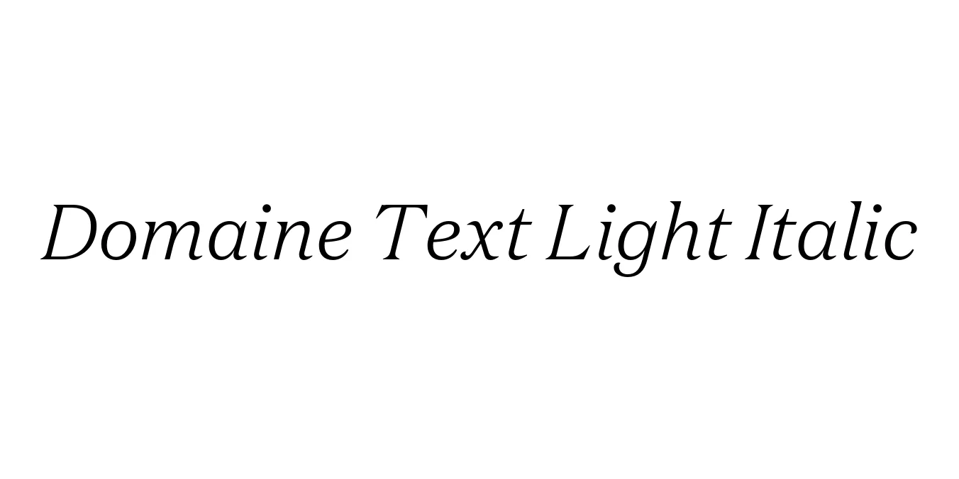 Domaine Text Light Italic Font Preview