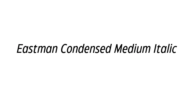 Eastman Condensed Medium Italic Font Preview