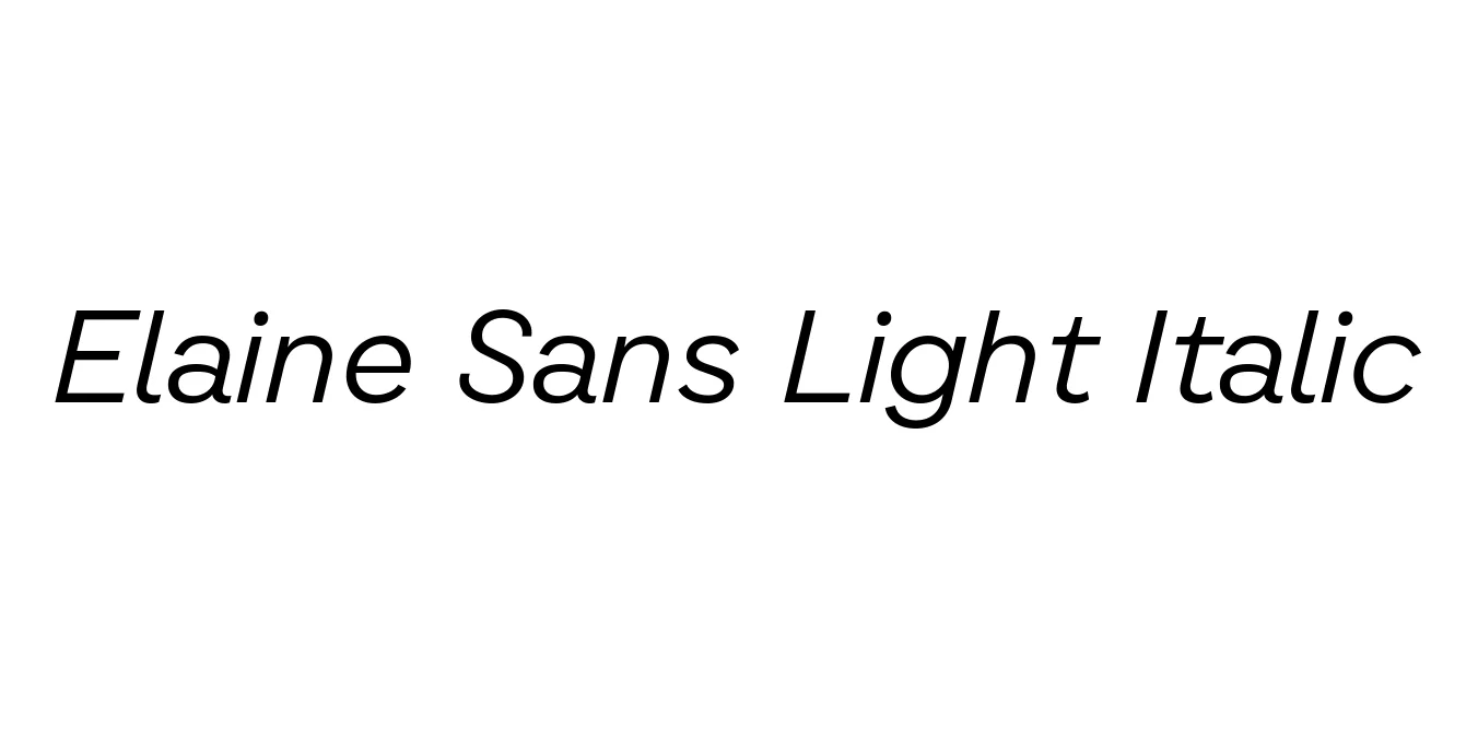 Elaine Sans Light Italic Font Preview