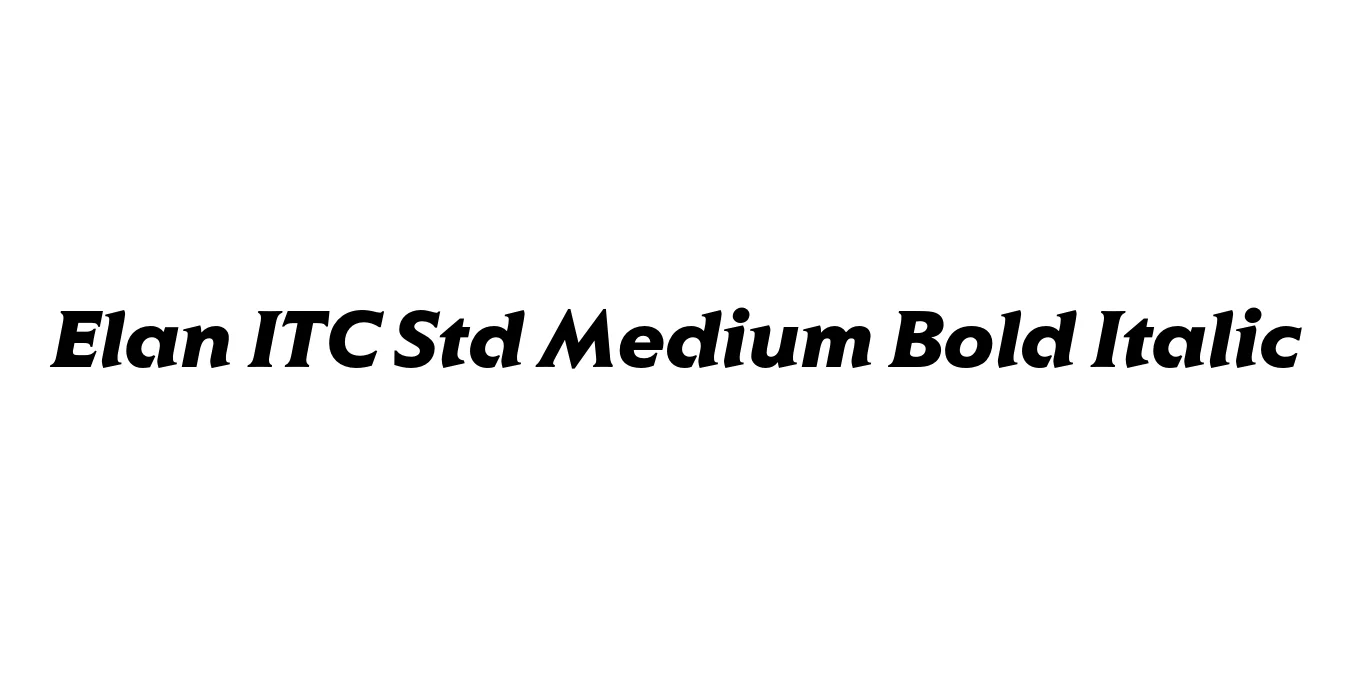 Elan ITC Std Medium Bold Italic Font Preview