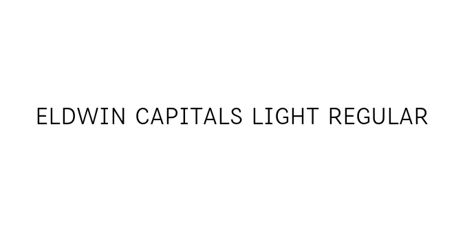 Eldwin Capitals Light Regular Font Preview