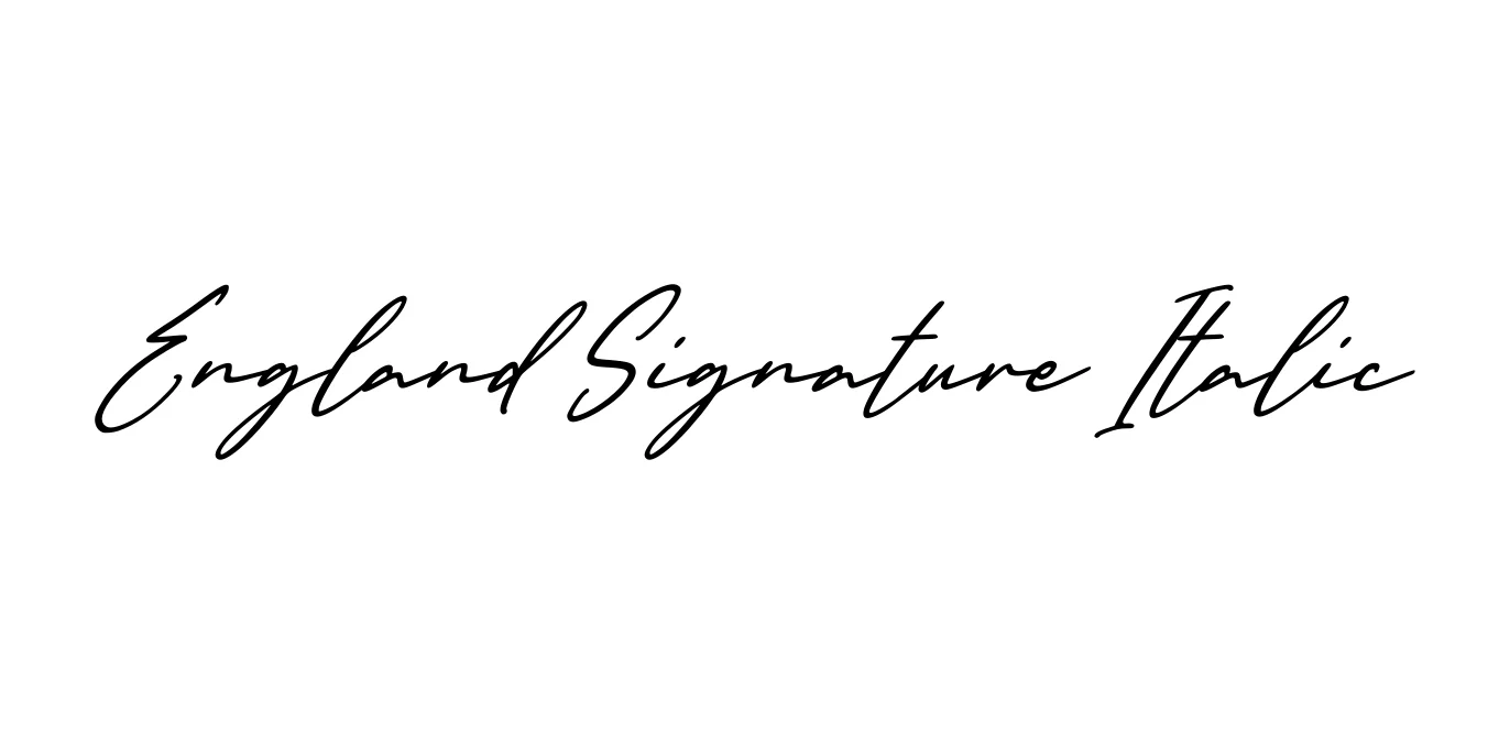 England Signature Italic Font Preview