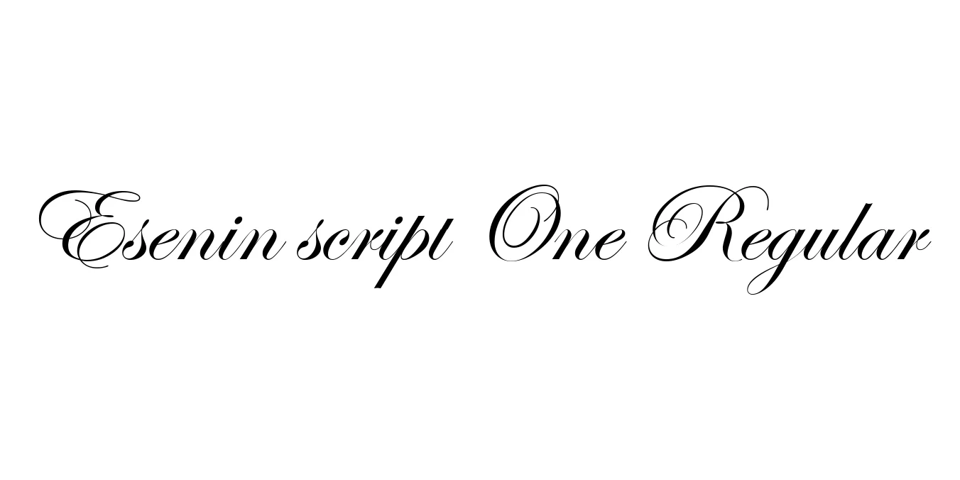 Esenin script One Regular Font Preview