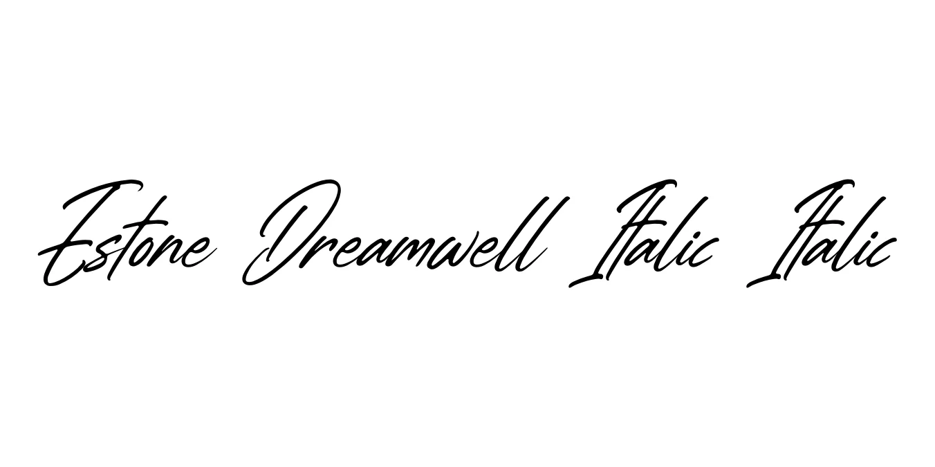 Estone Dreamwell Italic Italic Font Preview