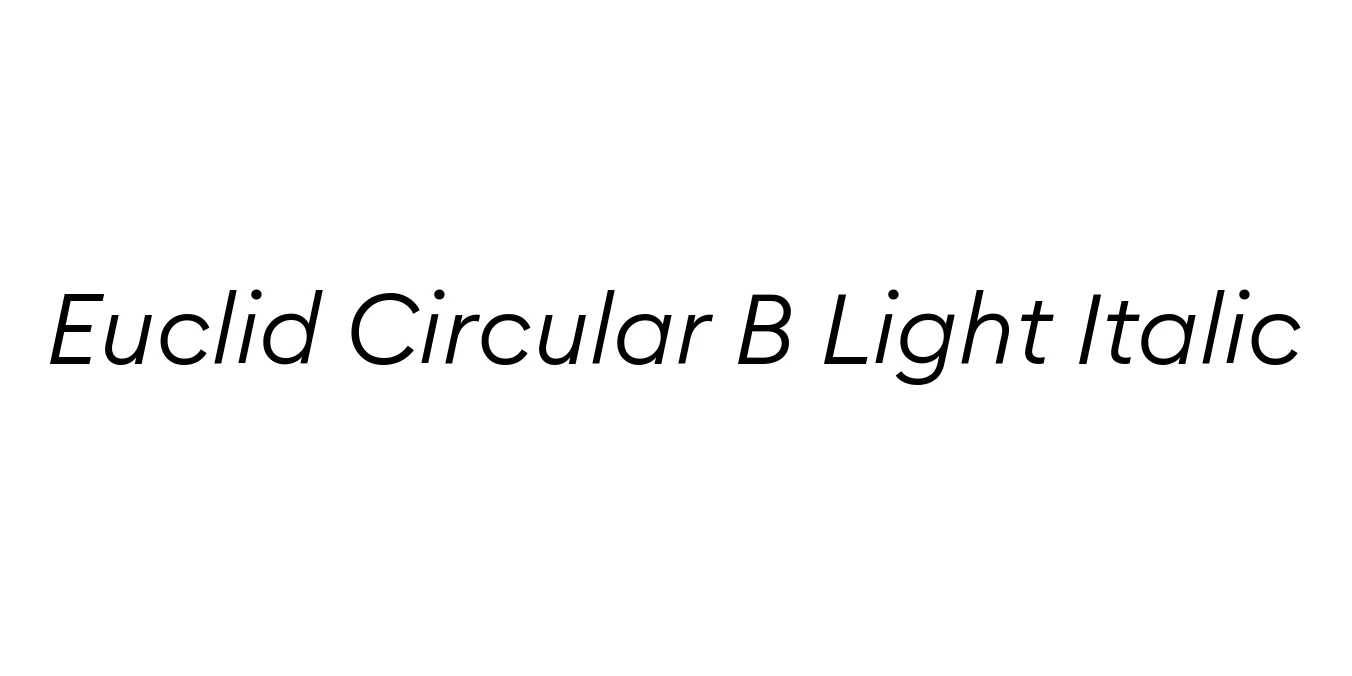 Euclid Circular B Light Italic Font Preview