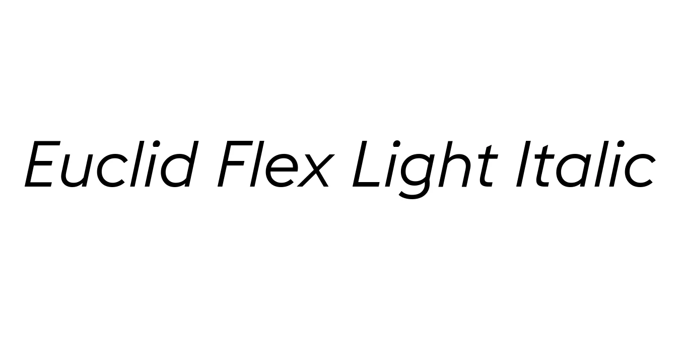 Euclid Flex Light Italic Font Preview