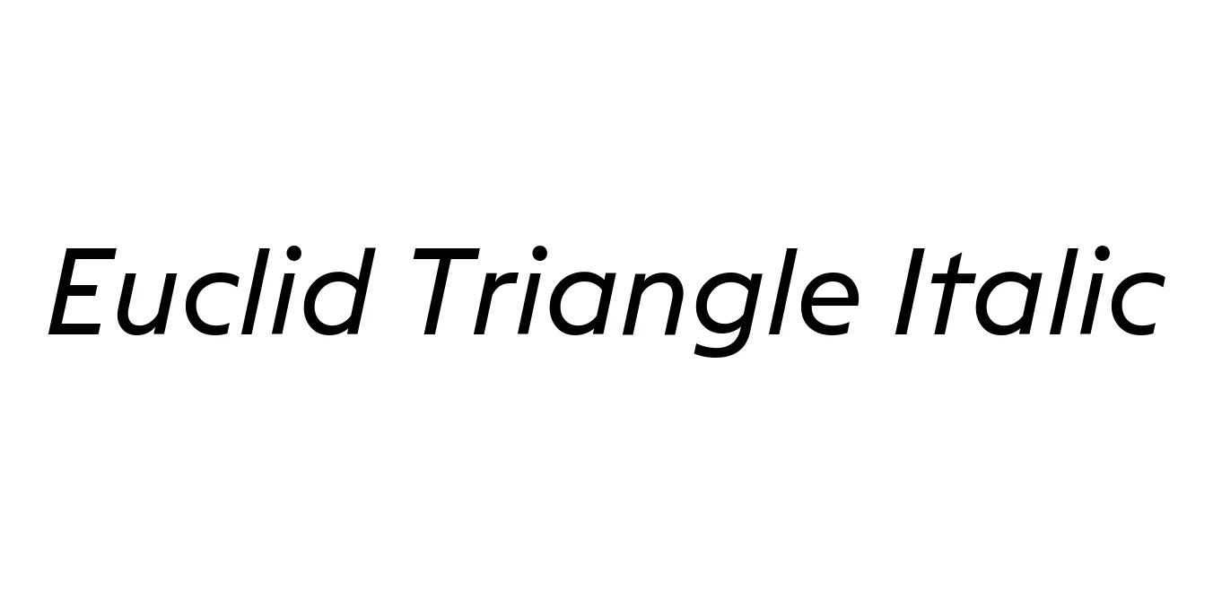 Euclid Triangle Italic Font Preview