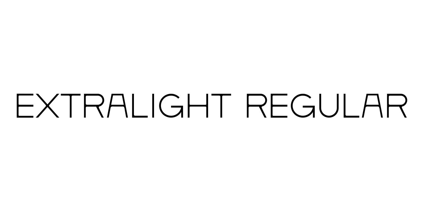 ExtraLight Regular Font Preview