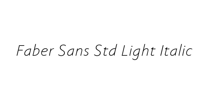 Faber Sans Std Light Italic Font Preview