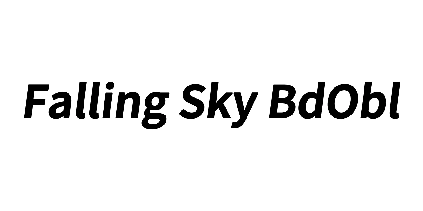 Falling Sky Bd+Obl Font Preview