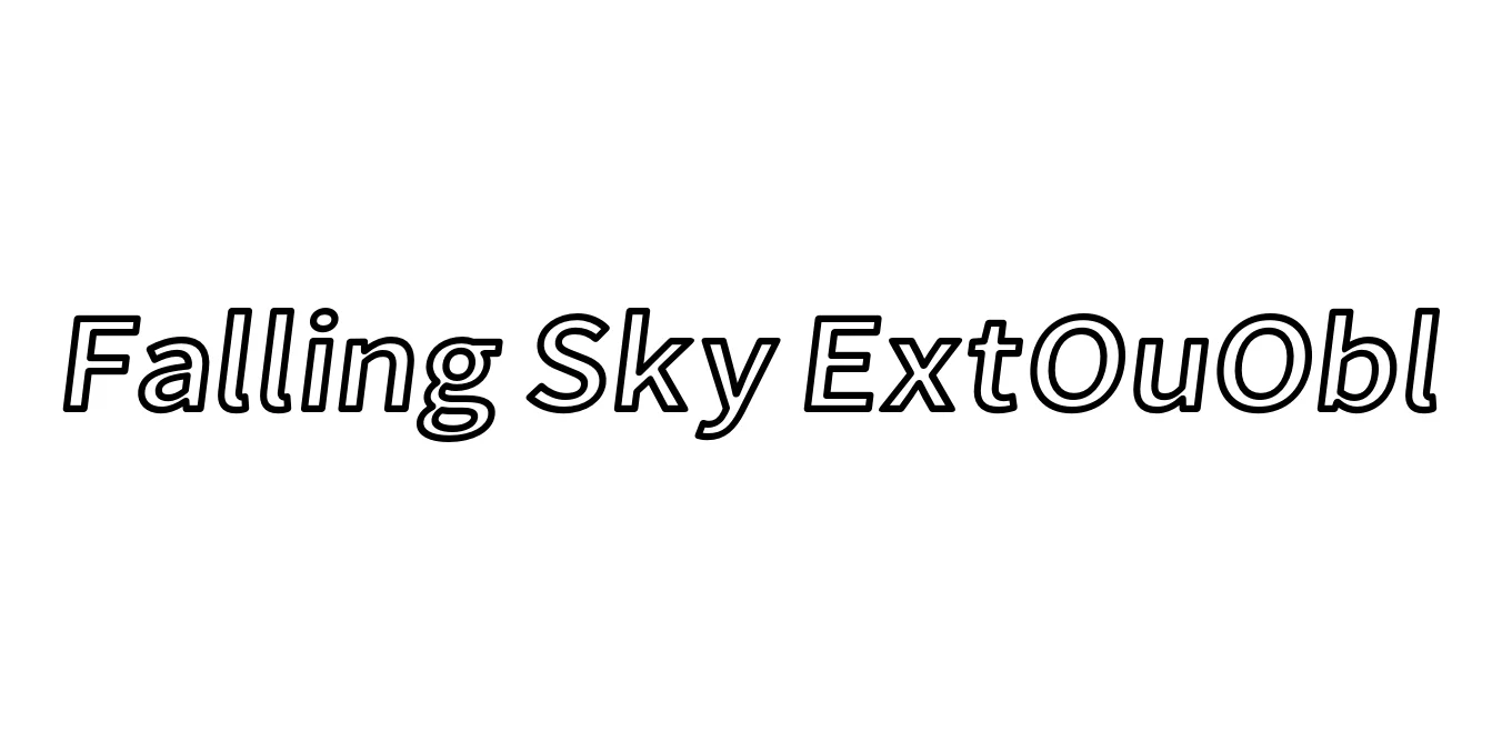 Falling Sky ExtOuObl Font Preview