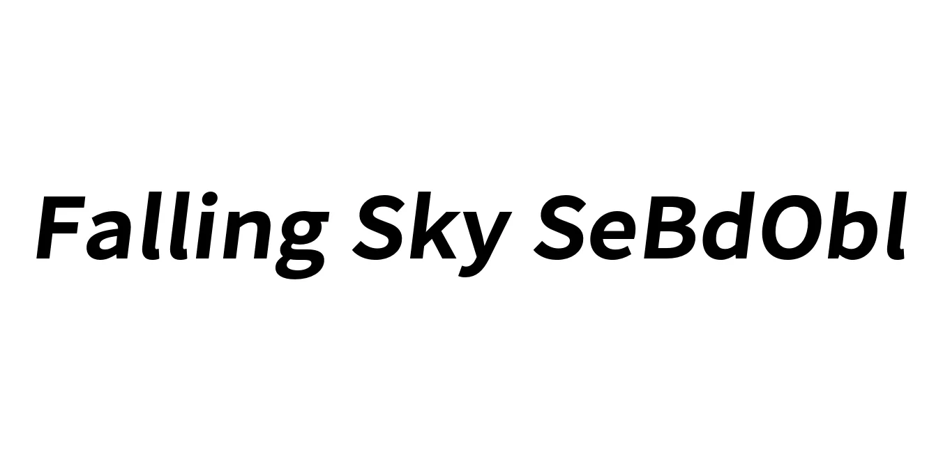 Falling Sky SeBdObl Font Preview