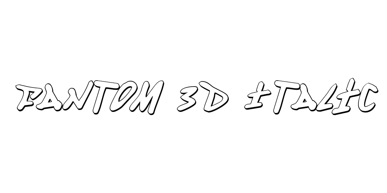 Fantom 3D Italic Font Preview