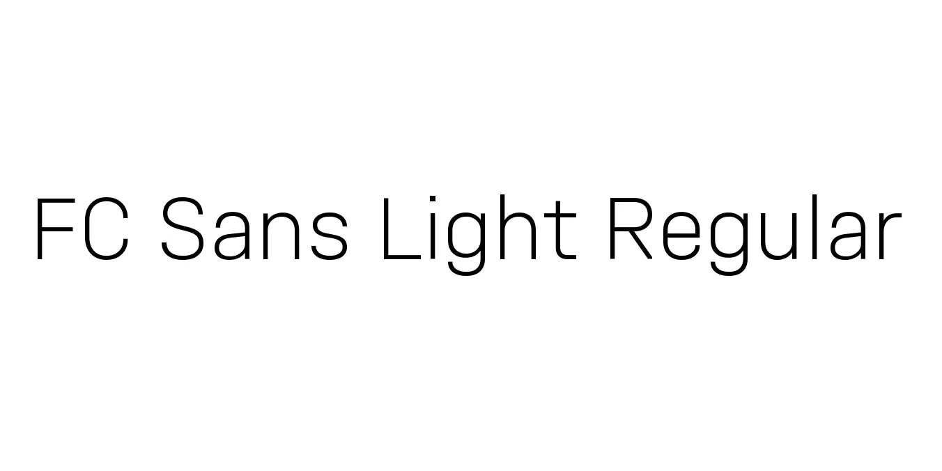 FC Sans Light Regular Font Preview