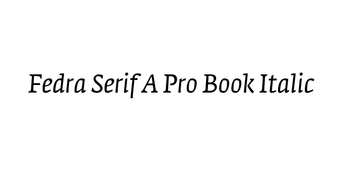 Fedra Serif A Pro Book Italic Font Preview