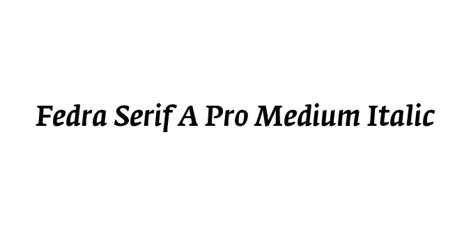Fedra Serif A Pro Medium Italic Font Preview