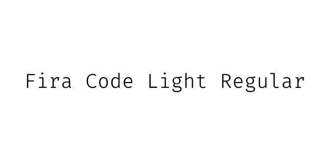 Fira Code Light Regular Font Preview