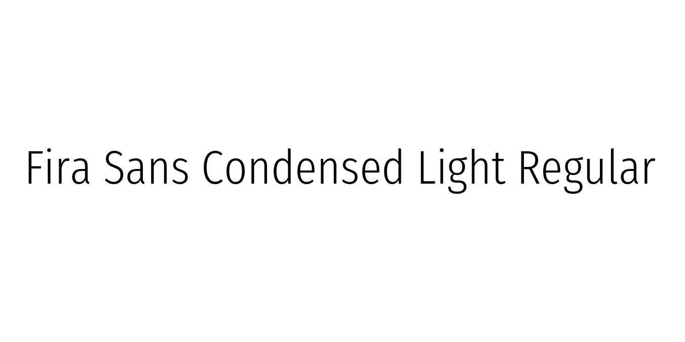 Fira Sans Condensed Light Regular Font Preview