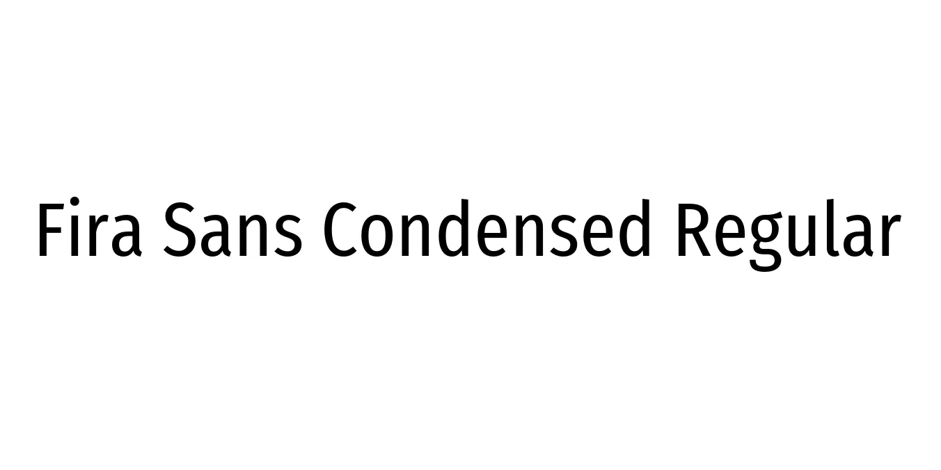 Fira Sans Condensed Regular Font Preview