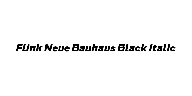 Flink Neue Bauhaus Black Italic Font Preview