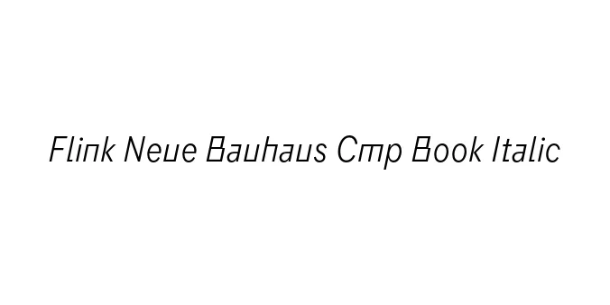 Flink Neue Bauhaus Cmp Book Italic Font Preview