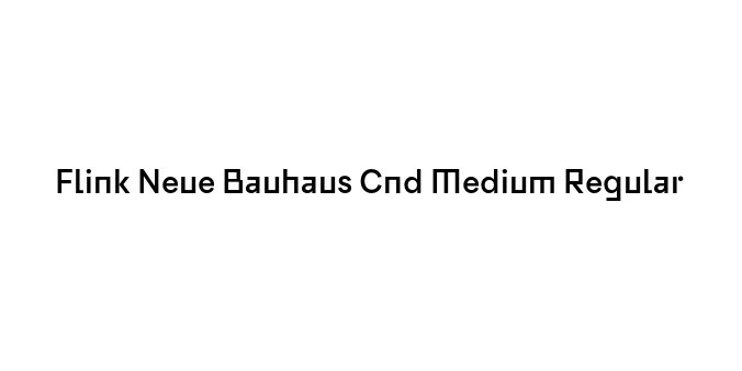 Flink Neue Bauhaus Cnd Medium Regular Font Preview