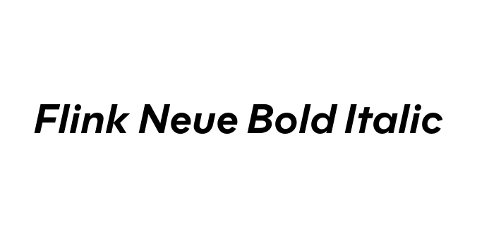 Flink Neue Bold Italic Font Preview