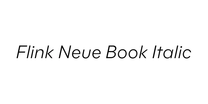 Flink Neue Book Italic Font Preview