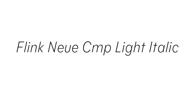 Flink Neue Cmp Light Italic Font Preview